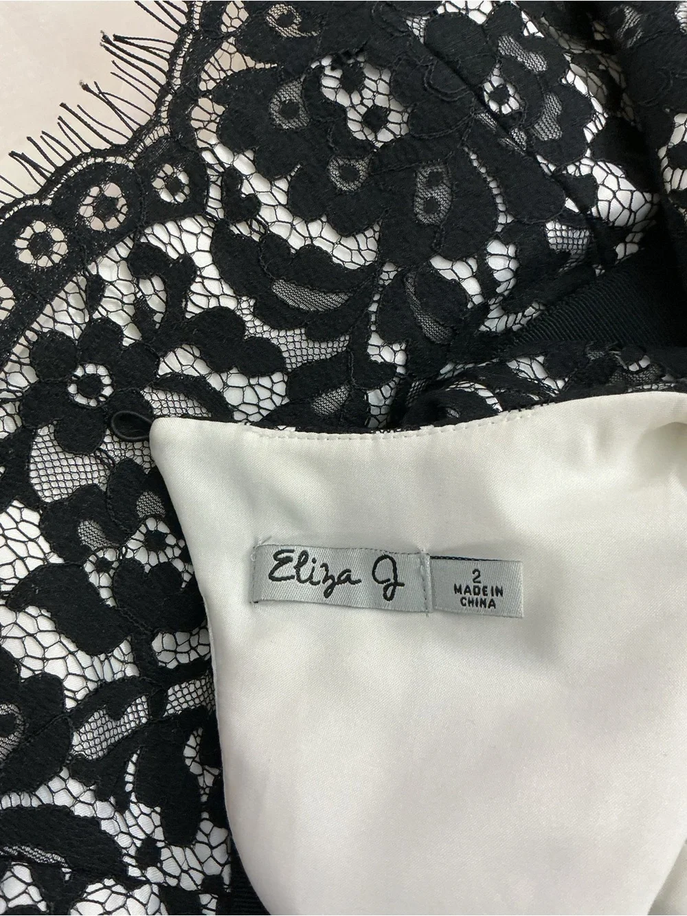 Eliza J Black Lace Fit Flare Dress Size 2 Sleeveless Cocktail Party